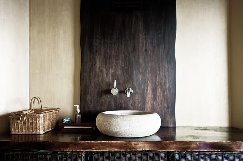 Warm timber vanity in a renovated bathroom